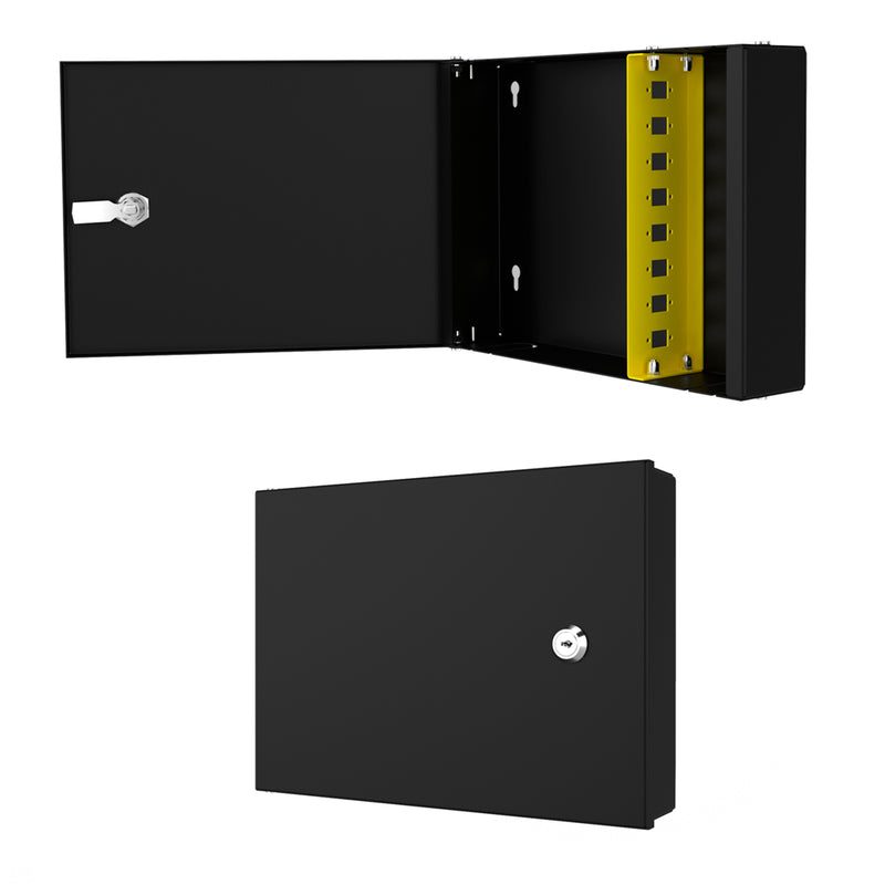 Wall-Mounted 8-Port SC Simplex Fiber Optic Box (Empty)