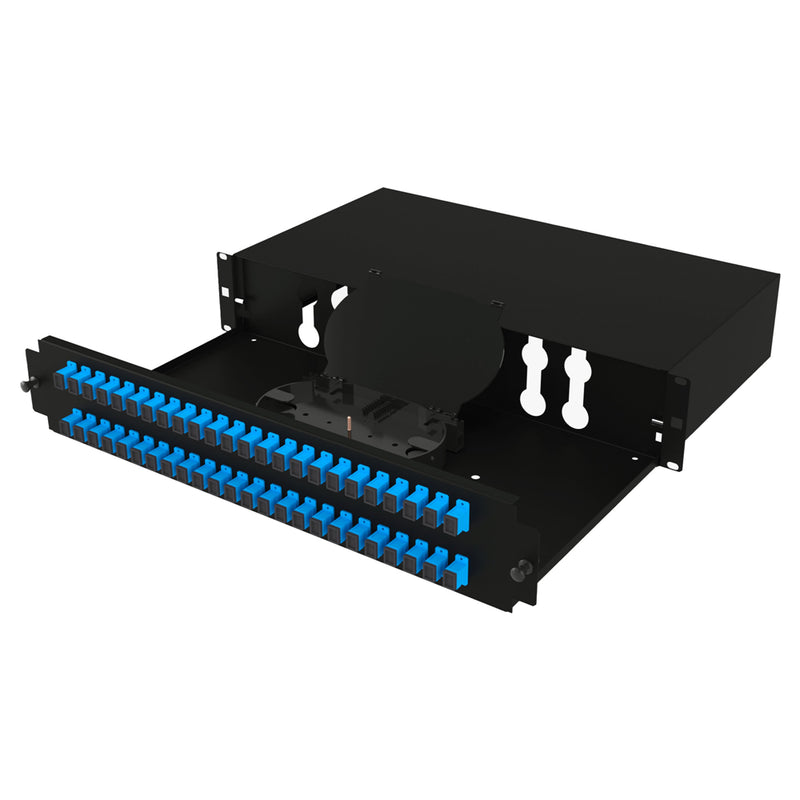 19" 2U 48 Port SC Simplex Fiber Optik Patch Panel Full(Dolu)