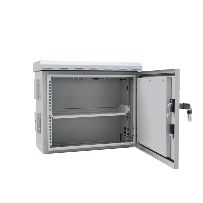9U 19" 250mm Outdoor Mobese Pole-Mounted Rack Cabinet, Double-Walled