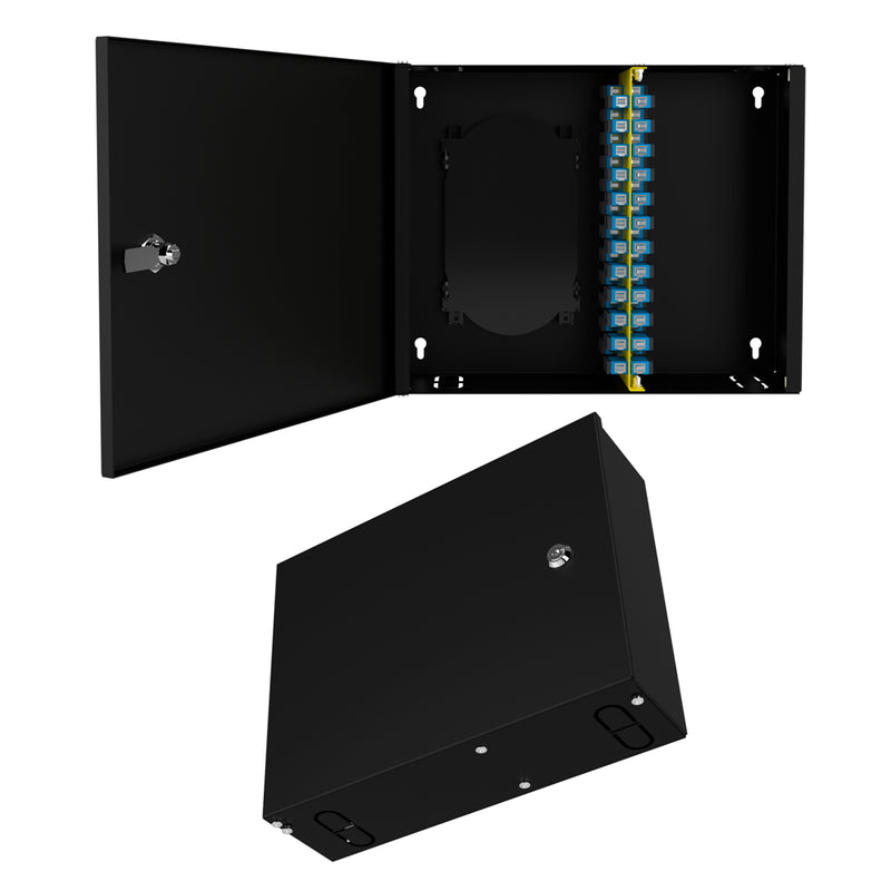 Wall-Mounted 24-Port SC Simplex Fiber Optic Box Complete Set