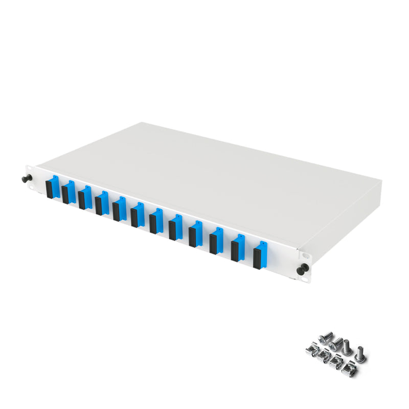 19" 1U 12 Port SC Duplex Fiber Optik Patch Panel Full(Dolu)