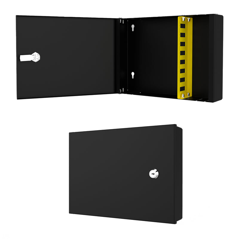 Wall-Mounted 8-Port SC Duplex Fiber Optic Box Complete Set