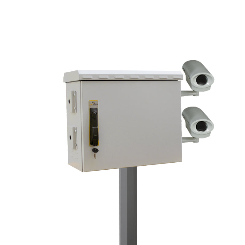 7U 19" 250mm Outdoor Mobese Pole-Mounted Rack Cabinet, Double-Walled