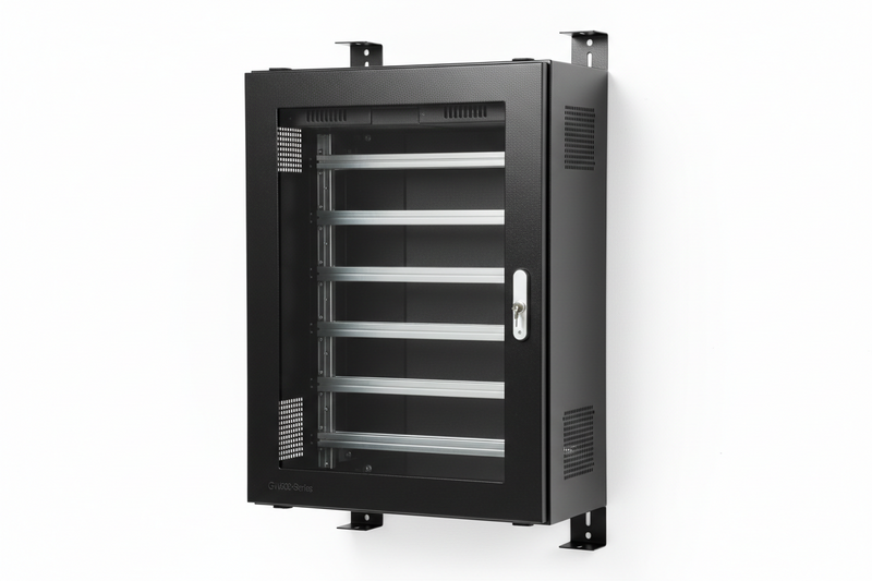 12U GW600-Series 19" 4-Rails Wall Mount Cabinet with Glass Front Door
