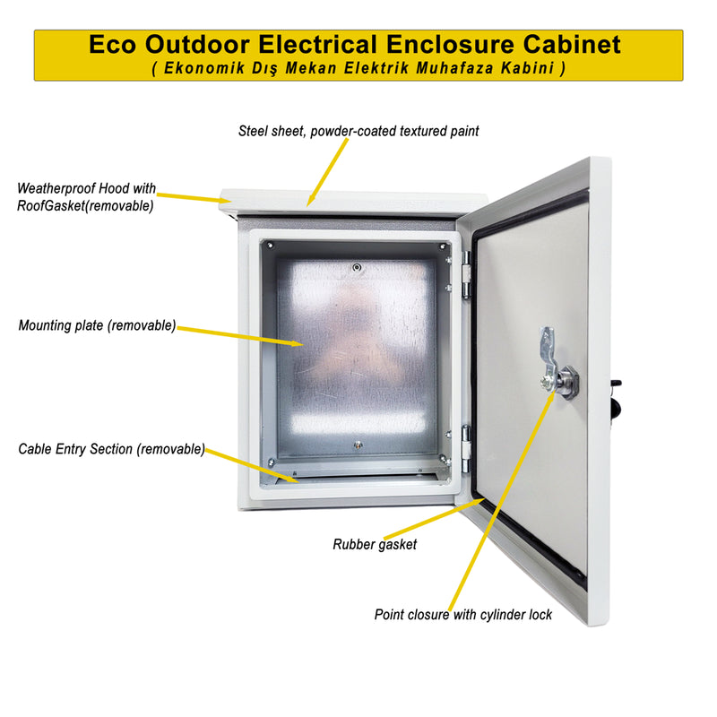 500x700x250mm Outdoor Wall-Mounted Economy Series Metal Electrical Panel
