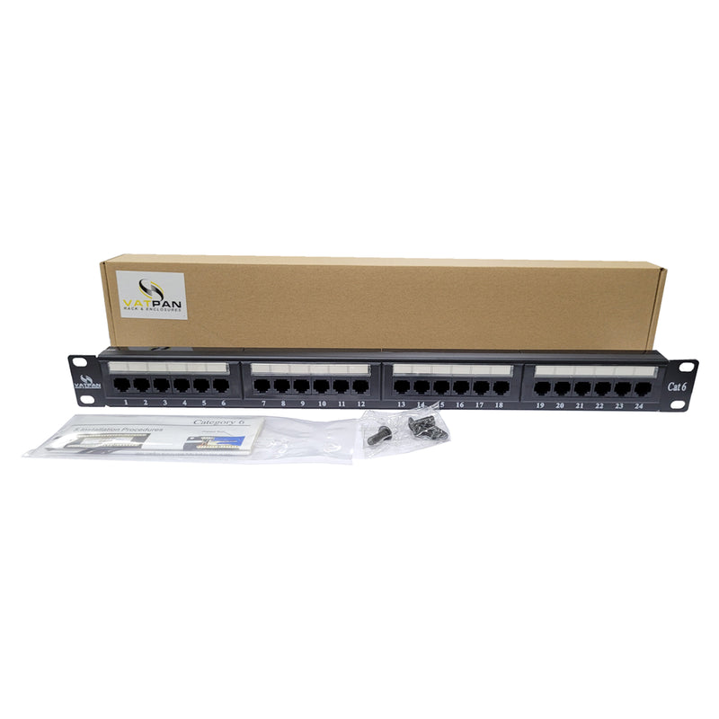 19" 24 Port Cat6 Patch Panel Dolu
