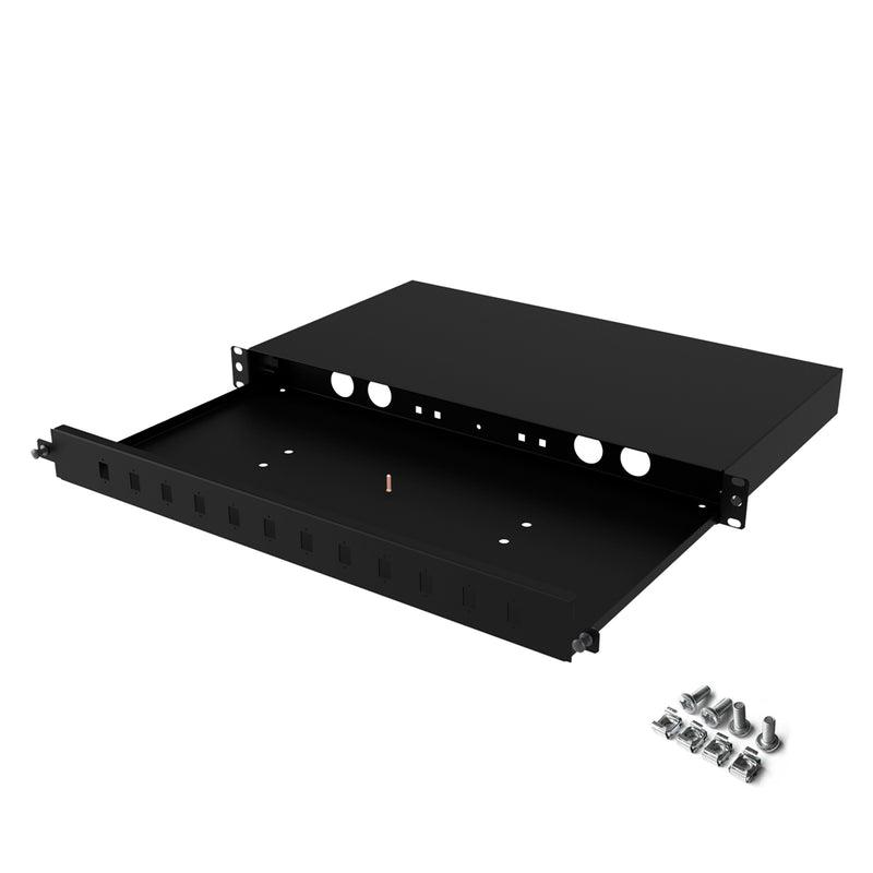 19" 1U 12-Port SC Simplex Fiber Optic Patch Panel (Empty)