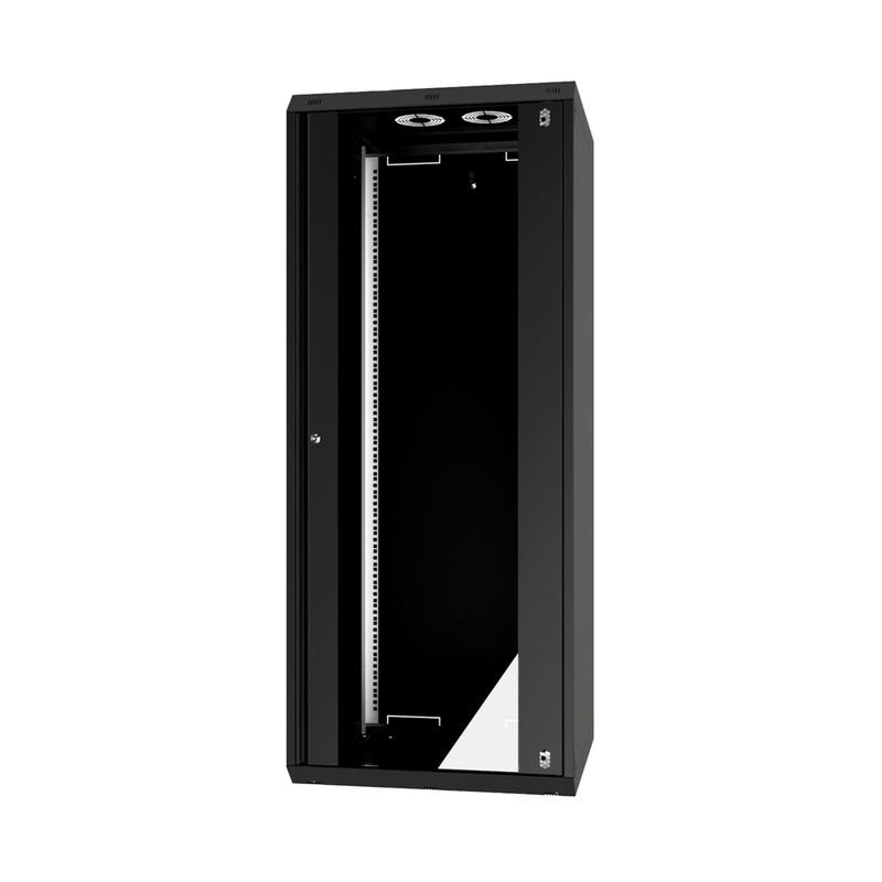 12U GW600-Series 19" 4-Rails Wall Mount Cabinet with Glass Front Door