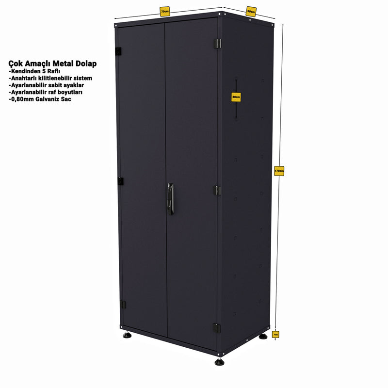 Free-Standing Multi-Purpose Cabinet RAL 7016
