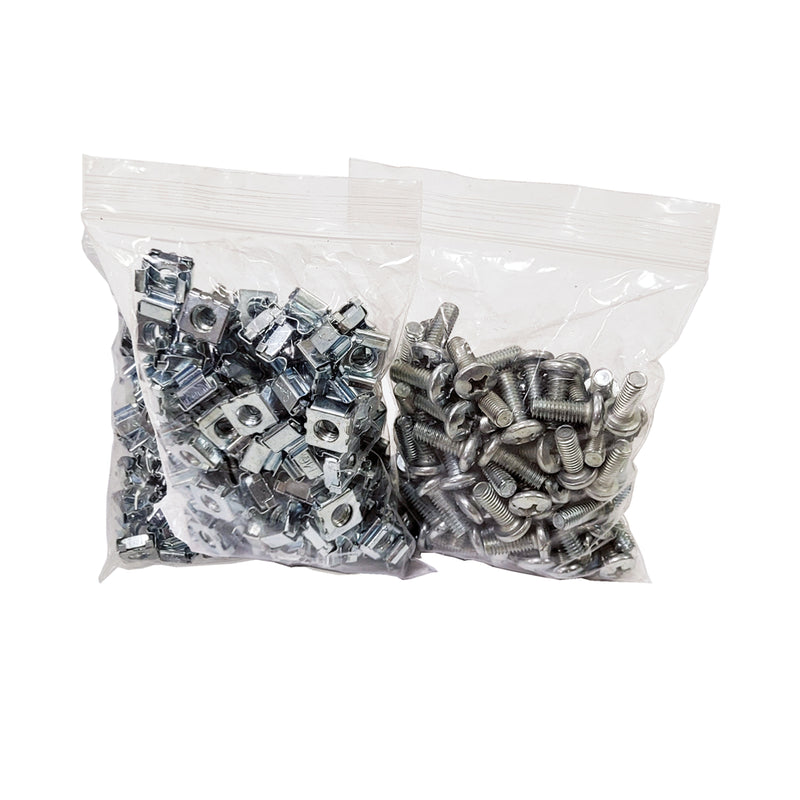 Rack Cabinet M6 Cage Nut and Screw Set (Pack of 100)