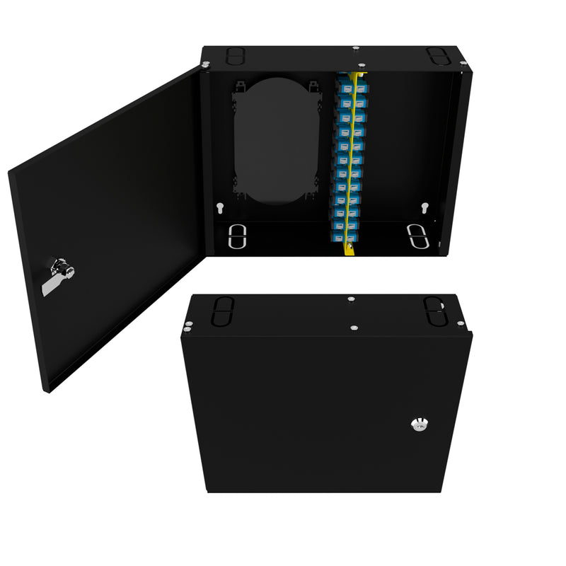 Wall-Mounted 24-Port SC Simplex Fiber Optic Box Complete Set