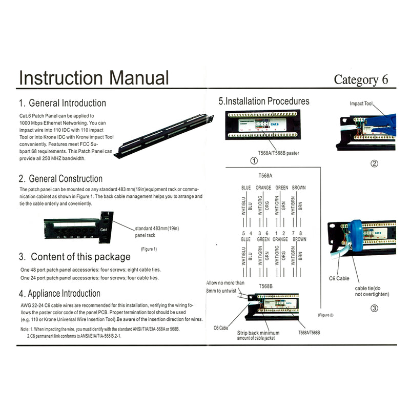 19" 24 Port Cat6 Patch Panel Dolu