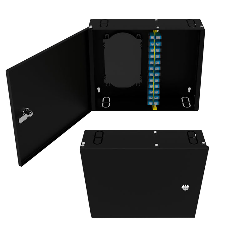 Wall-Mounted 24-Port LC Duplex Fiber Optic Box Complete Set