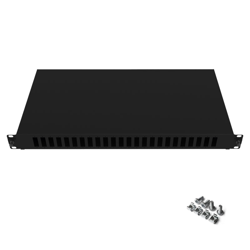 19" 1U 24-Port SC Duplex Fiber Optic Patch Panel (Empty)