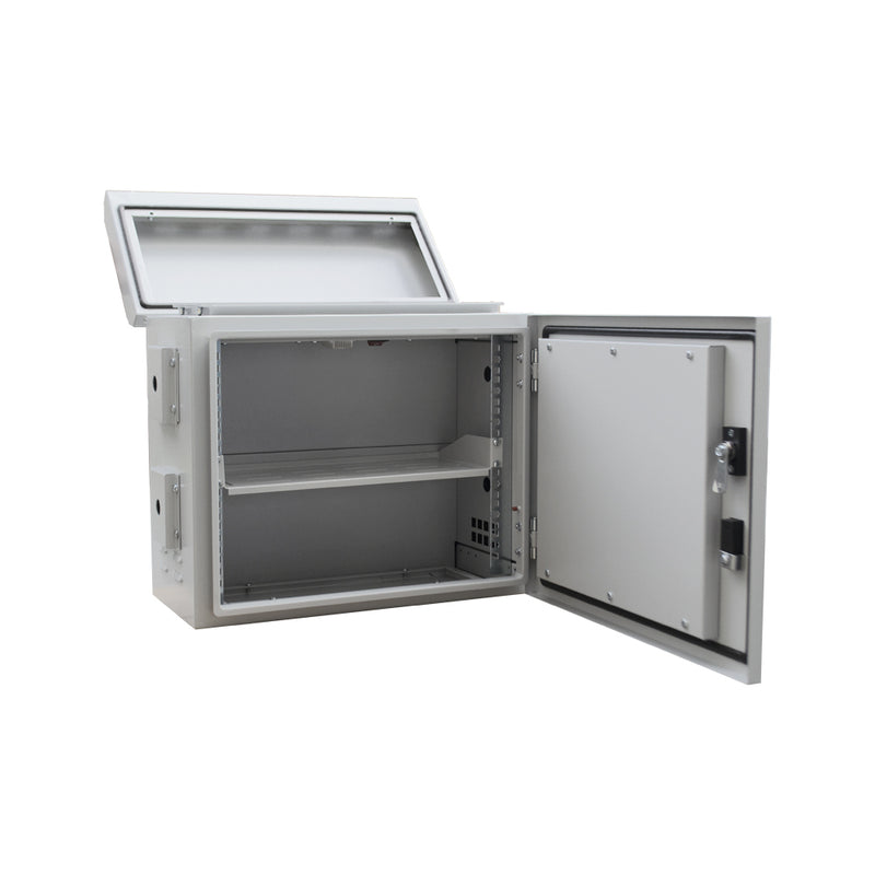 12U 19" 250mm Outdoor Mobese Pole-Mounted Double-Walled Rack Cabinet