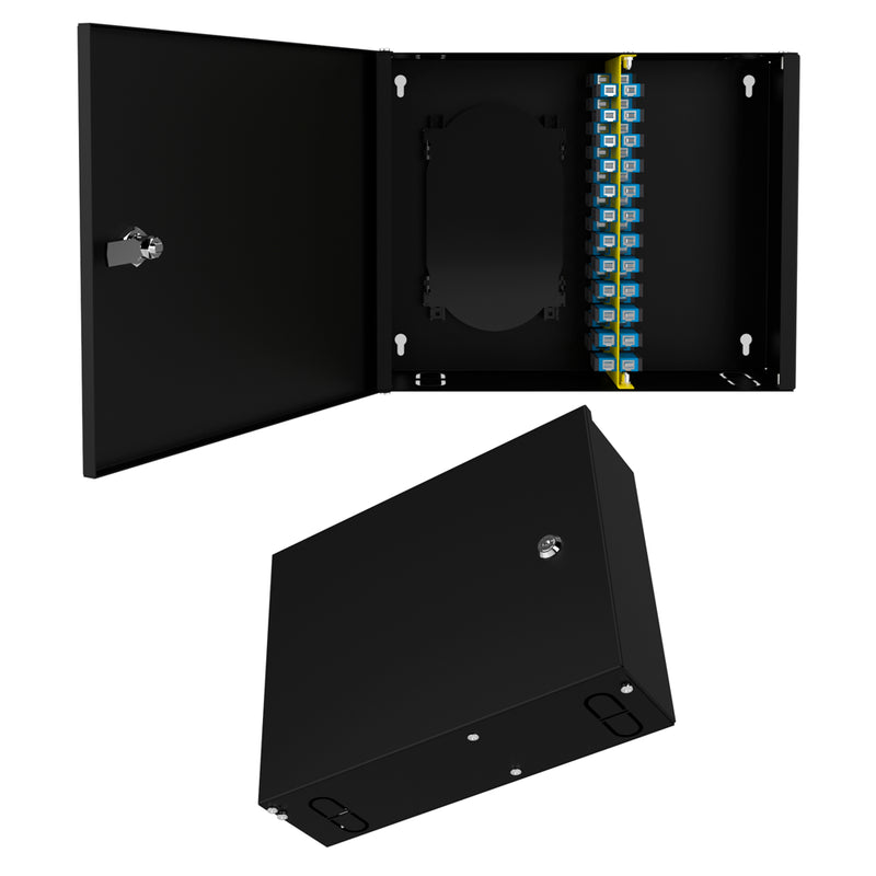 Wall-Mounted 24-Port SC Duplex Fiber Optic Box Complete Set