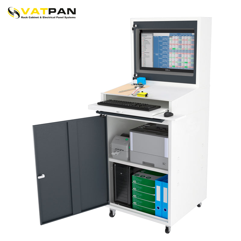 Post-Mounted Industrial Computer Cabinet RAL 7016