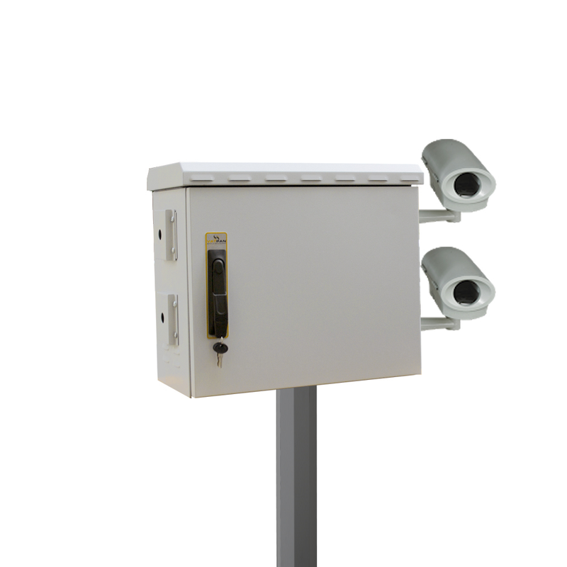 7U 19" 300mm Outdoor Mobese Pole-Mounted Double-Walled Rack Cabinet