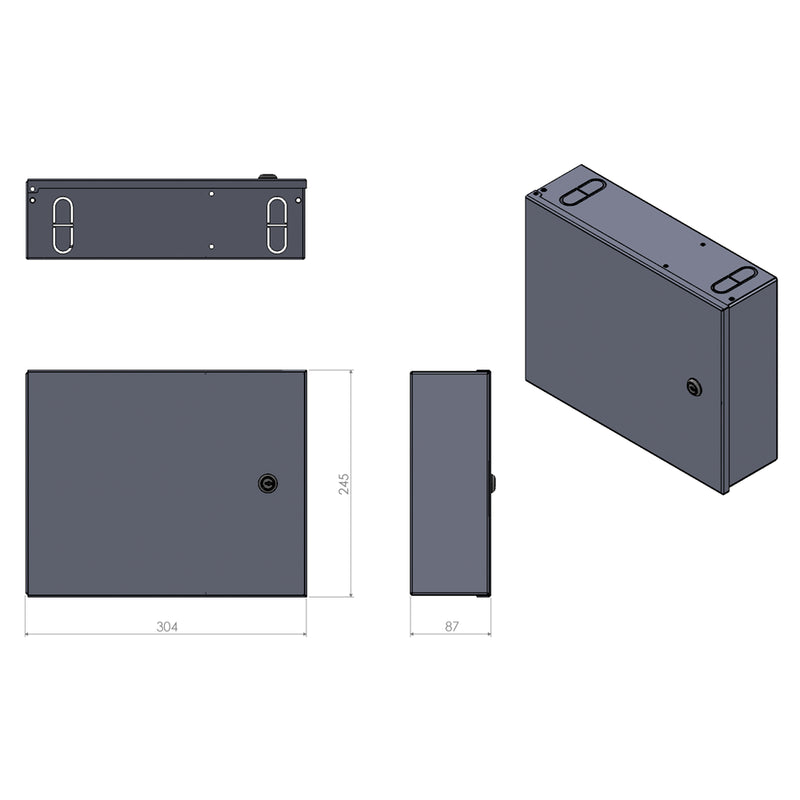 Wall-Mounted 12-Port LC Duplex Fiber Optic Box Complete Set