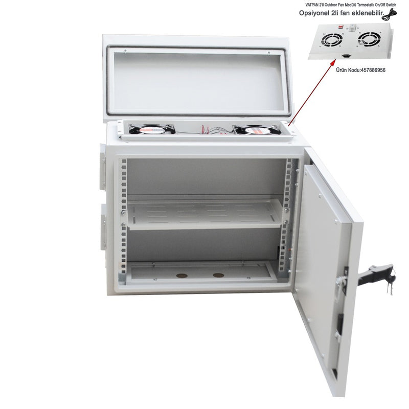 12U 19" 250mm Outdoor Mobese Pole-Mounted Double-Walled Rack Cabinet