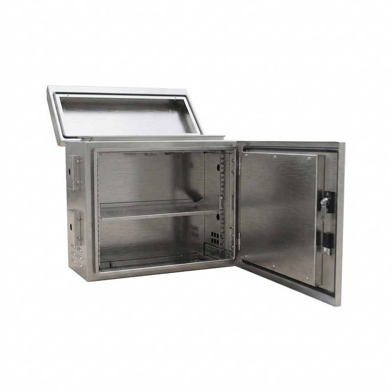7U 19" Outdoor Pole-Mount Stainless Steel CCTV Rack Cabinet – Double Wall, 250mm Depth