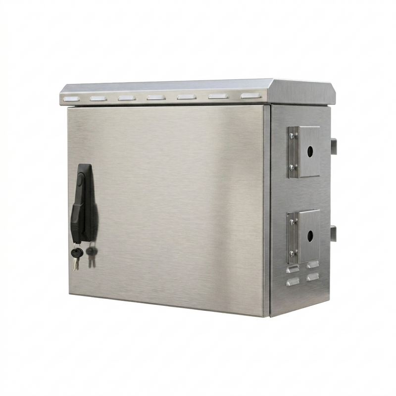 7U 19" Outdoor Pole-Mount Stainless Steel CCTV Rack Cabinet – Double Wall, 250mm Depth