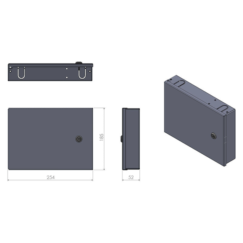 Wall-Mounted 8-Port LC Duplex Fiber Optic Box Complete Set