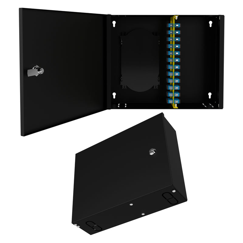 Wall-Mounted 24-Port LC Duplex Fiber Optic Box Complete Set