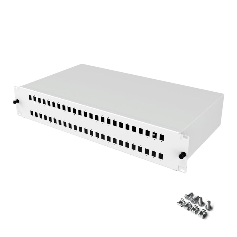 19" 2U 48 Port SC Simplex Fiber Optik Patch Panel Full(Dolu)