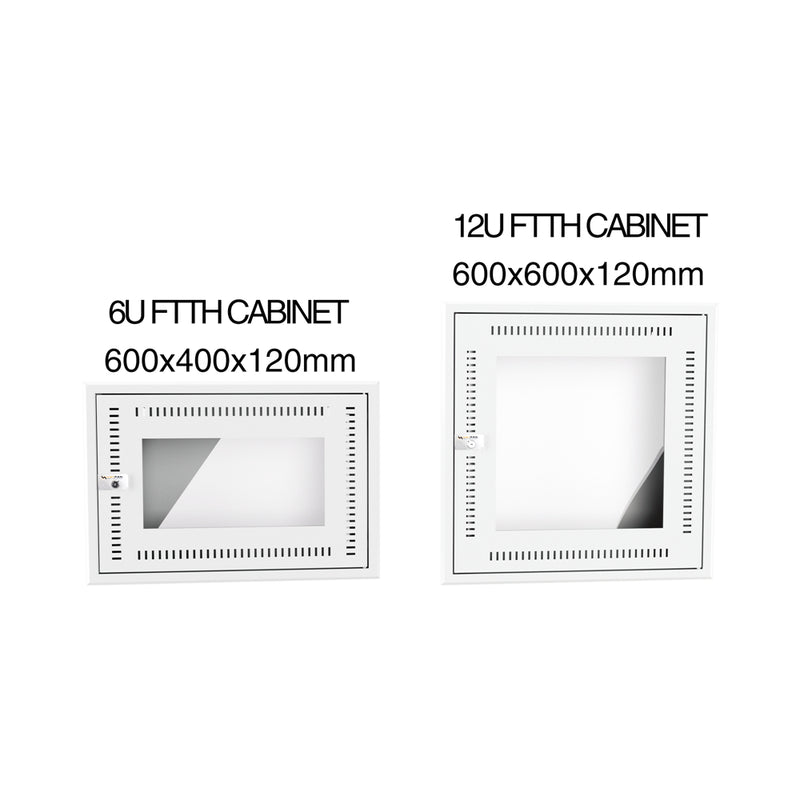 6U 600x120mm Wall-Mounted Flush-Mount FTTH Optical Network Termination Cabinet