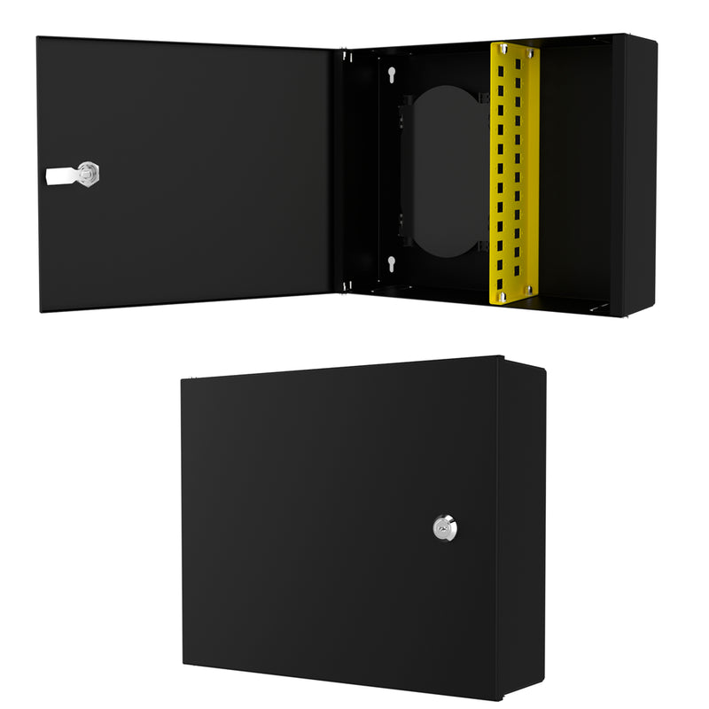 Wall-Mounted 12-Port SC Simplex Fiber Optic Box Complete Set