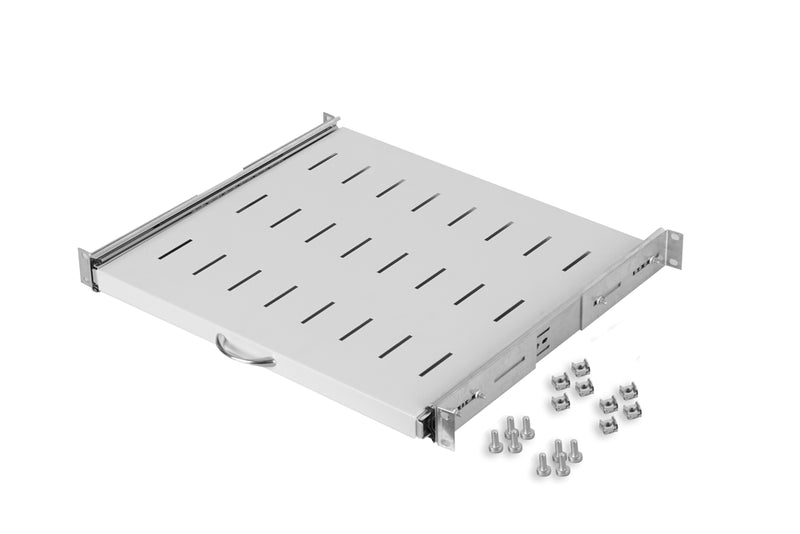 19" 1U Sliding Rack 400mm White