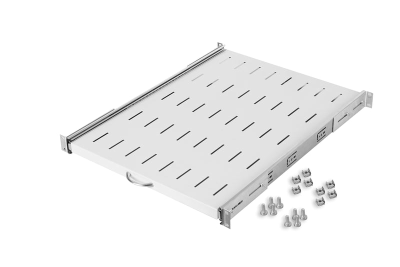 19" 1U Sliding Rack 600mm White