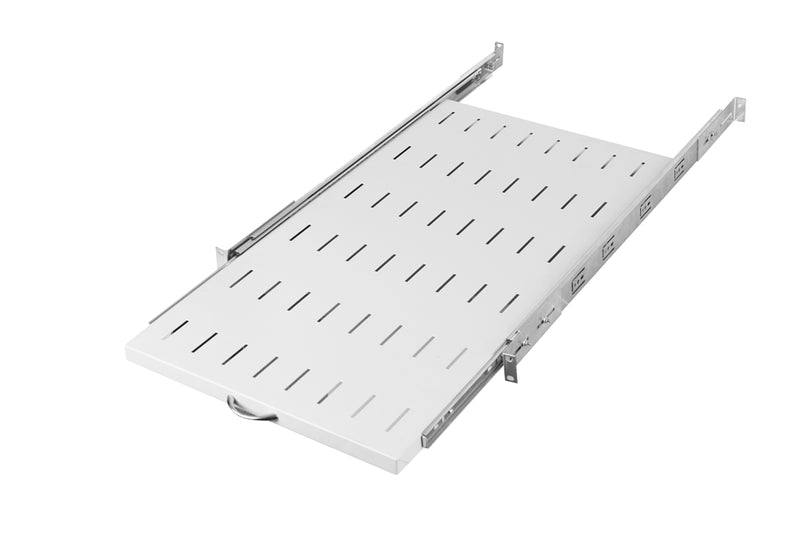19" 1U Sliding Rack 800mm White