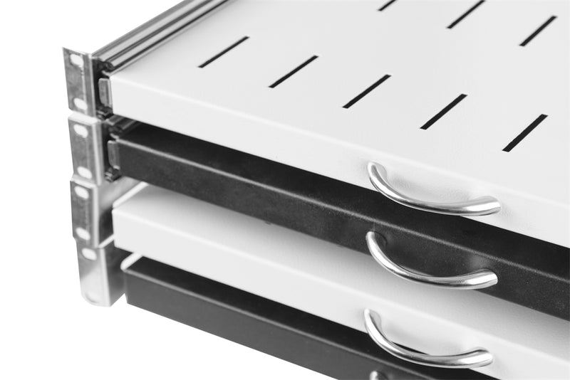 19" 1U Sliding Rack 800mm White