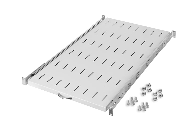 19" 1U Sliding Rack 800mm White