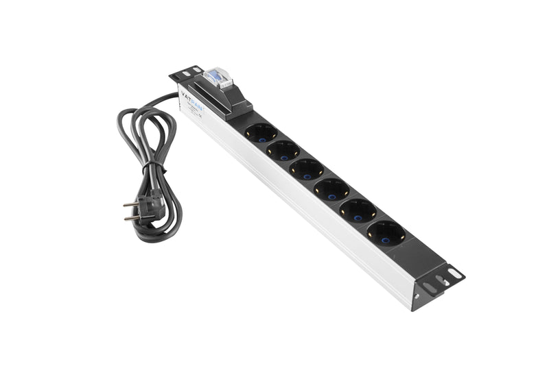 19" 6-Outlet Aluminum Group Outlet with Fuse