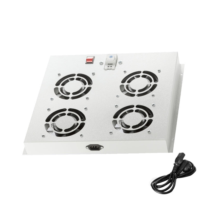 4-Pack 19" Outdoor Fan Module with Thermostat-Controlled On/Off Switch