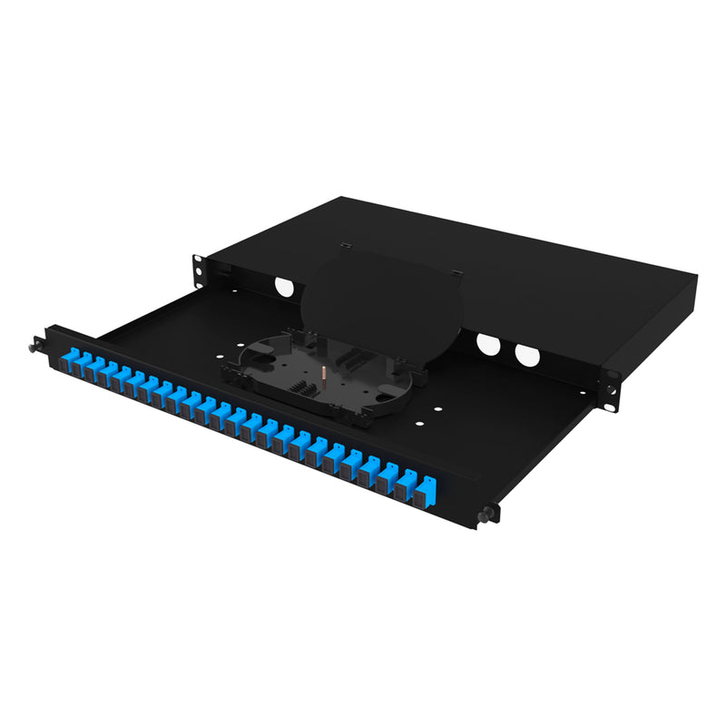 19" 1U 24 Port SC Simplex Fiber Optik Patch Panel Full(Dolu)