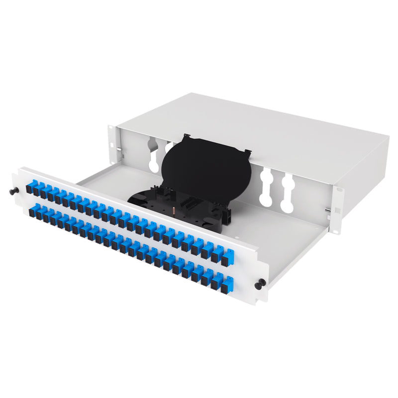 19" 2U 48 Port SC Simplex Fiber Optik Patch Panel Full(Dolu)
