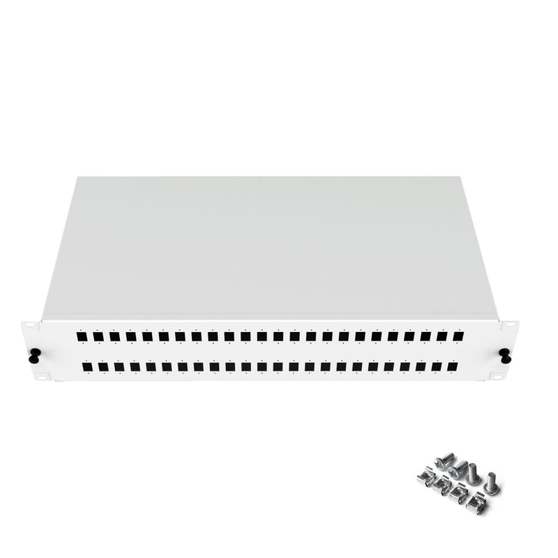 19" 2U 48 Port SC Simplex Fiber Optik Patch Panel Full(Dolu)