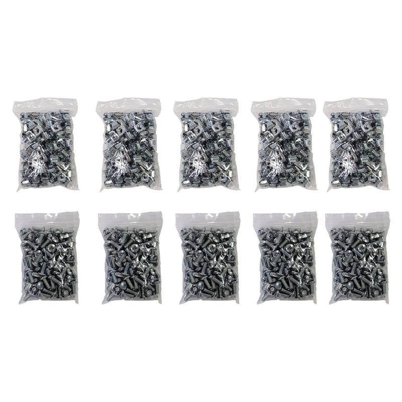 Rack Cabinet M6 Cage Nut and Screw Set (Pack of 500)
