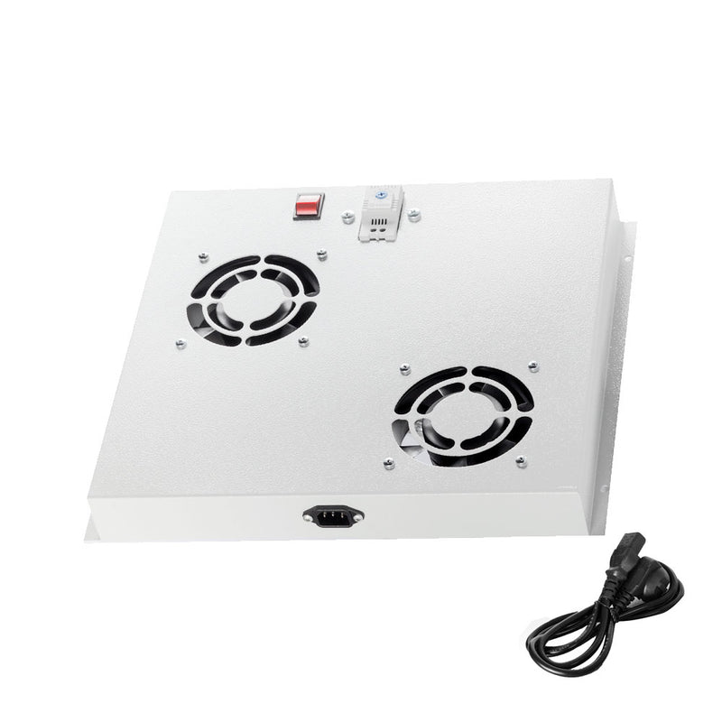 2-Pack 19" Outdoor Fan Module with Thermostat-Controlled On/Off Switch
