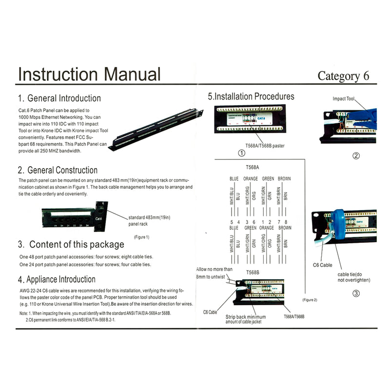19" 24 Port Cat6 Patch Panel Dolu