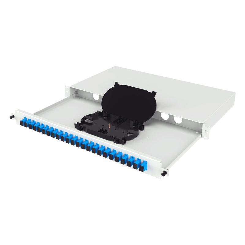 19" 1U 24 Port SC Simplex Fiber Optik Patch Panel Full(Dolu)