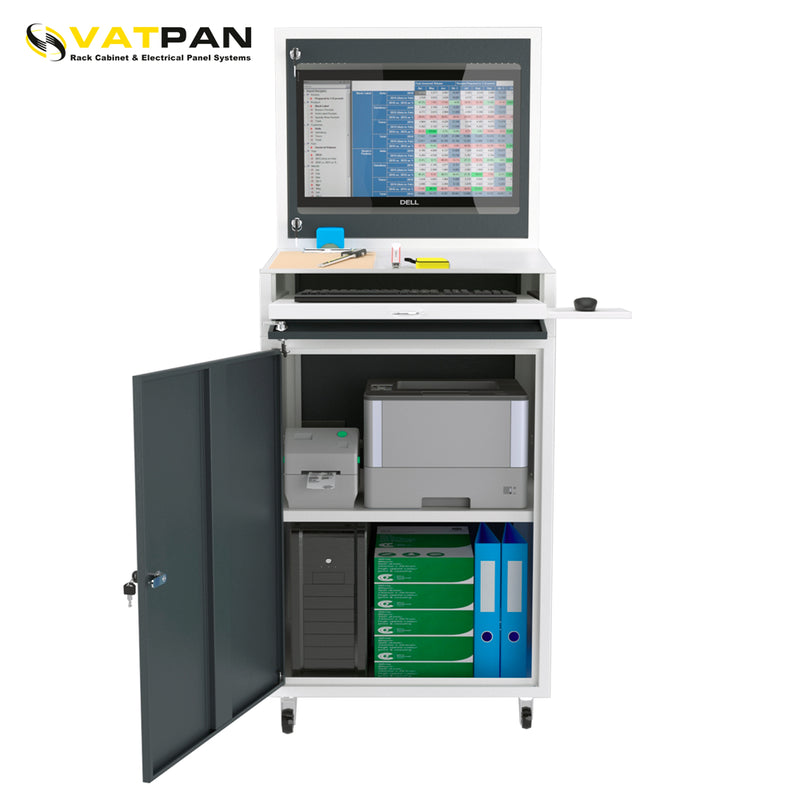 Post-Mounted Industrial Computer Cabinet RAL 7016