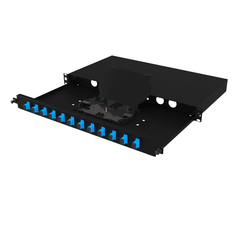 19" 1U 12 Port SC Simplex Fiber Optik Patch Panel Full(Dolu)