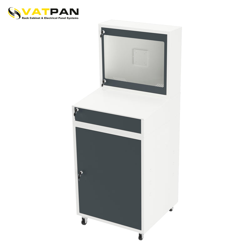 Post-Mounted Industrial Computer Cabinet RAL 7016