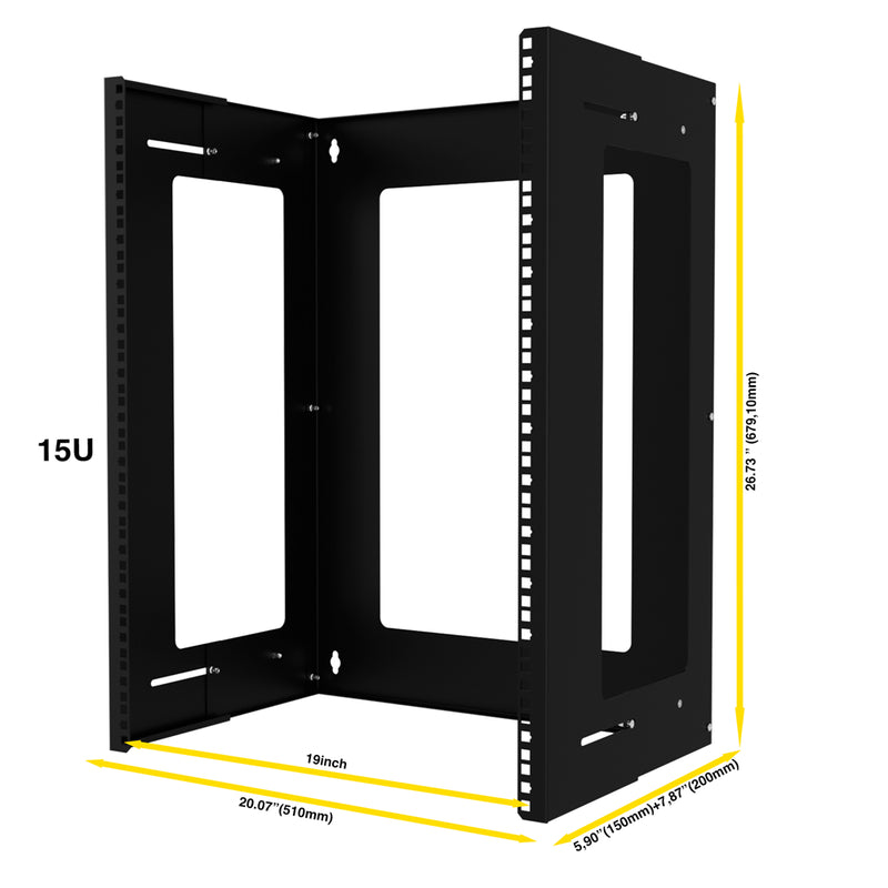 15U 19" Duvar Tipi Open Rack Kabinet