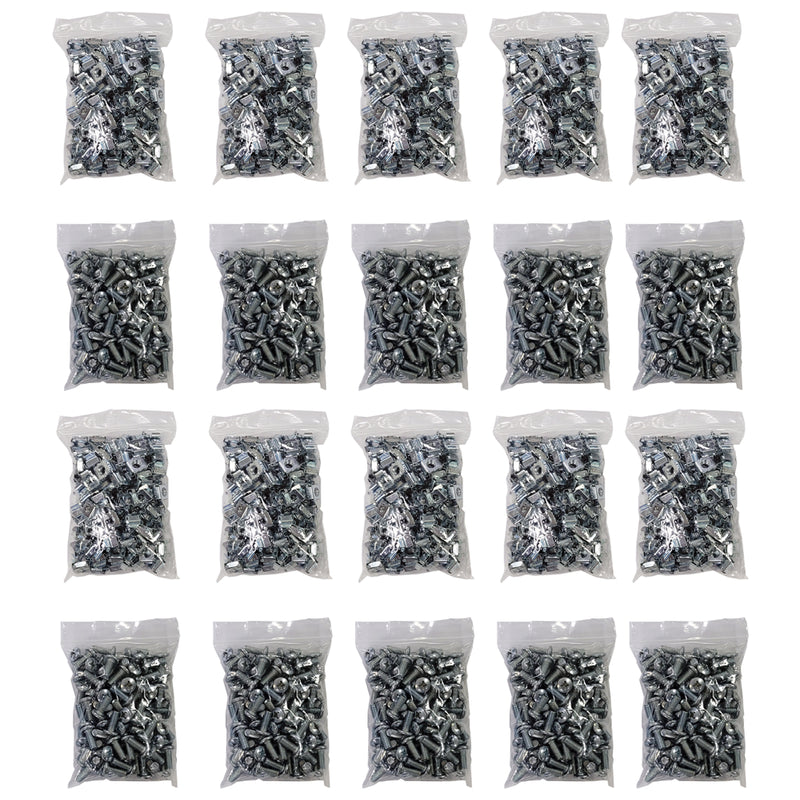 Rack Cabinet M6 Cage Nut and Screw Set (Pack of 1,000)